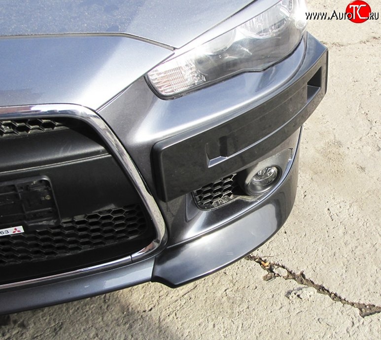 4 299 р. Накладки на передний бампер Restayl Mitsubishi Lancer 10 CY седан рестайлинг (2011-2017) (Неокрашенная)  с доставкой в г. Керчь