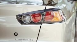 719 р. Реснички на фонари RA Mitsubishi Lancer 10 CY седан рестайлинг (2011-2017) (Неокрашенные)  с доставкой в г. Керчь. Увеличить фотографию 2