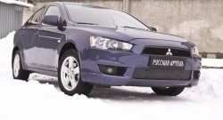 999 р. Зимняя заглушка решетки переднего бампера РА  Mitsubishi Lancer  10 CY (2007-2010) седан дорестайлинг  с доставкой в г. Керчь. Увеличить фотографию 3