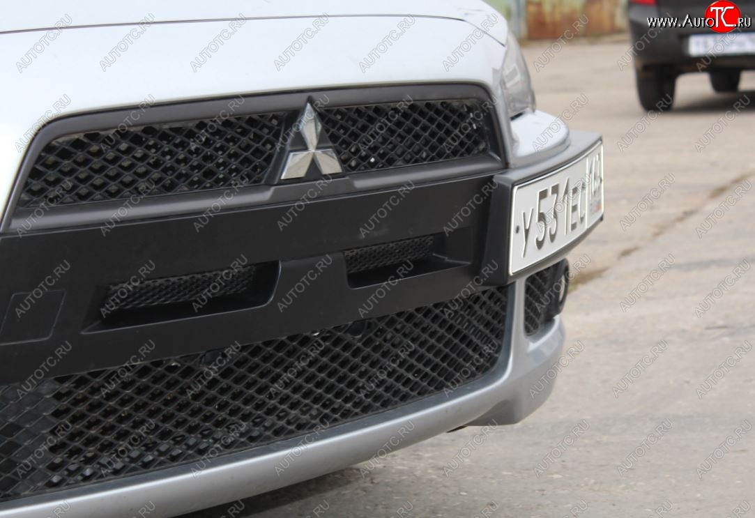 2 039 р. Воздуховоды радиатора в передний бампер Квадрат  Mitsubishi Lancer  10 CY (2007-2010) седан дорестайлинг, хэтчбэк дорестайлинг (Неокрашенные)  с доставкой в г. Керчь