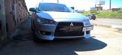 2 899 р. Клыки Evo на передний бампер автомобиля  Mitsubishi Lancer  10 CY (2007-2017) седан дорестайлинг, хэтчбэк дорестайлинг, седан рестайлинг, хэтчбек 5 дв рестайлинг (Неокрашенные)  с доставкой в г. Керчь. Увеличить фотографию 6