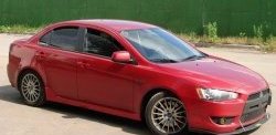 4 189 р. Пороги накладки Evo  Mitsubishi Lancer  10 CY (2007-2017) седан дорестайлинг, хэтчбэк дорестайлинг, седан рестайлинг, хэтчбек 5 дв рестайлинг (Неокрашенные)  с доставкой в г. Керчь. Увеличить фотографию 4