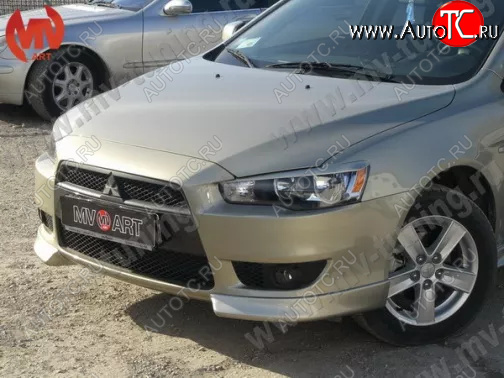 4 199 р. Клыки переднего бампера (комплектация 2.0 INTENSE) MV-Tuning Mitsubishi Lancer 10 CY седан дорестайлинг (2007-2010) (Неокрашенные)  с доставкой в г. Керчь