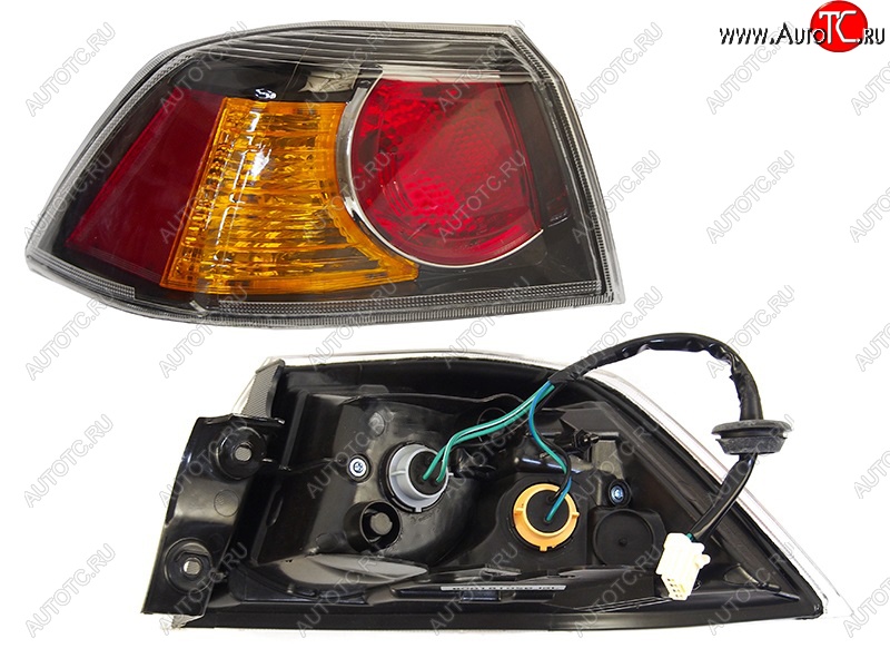 2 899 р. Левый задний фонарь SAT (черный)  Mitsubishi Lancer  10 CY (2007-2010) седан дорестайлинг  с доставкой в г. Керчь