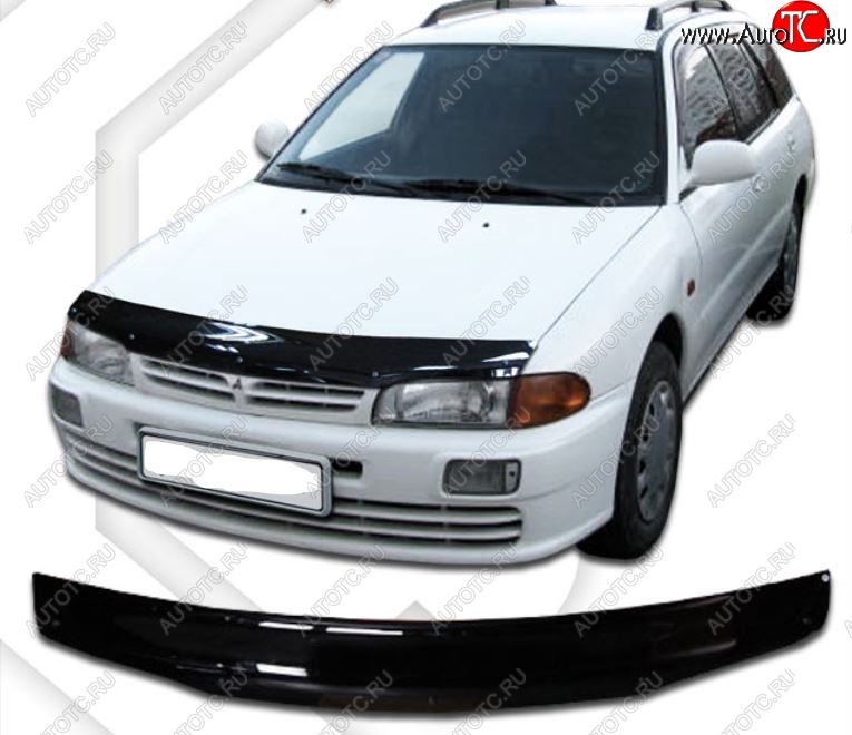 2 799 р. Дефлектор капота CA-Plastic Mitsubishi Libero  дорестайлинг (1992-1995) (Classic черный, Без надписи)  с доставкой в г. Керчь