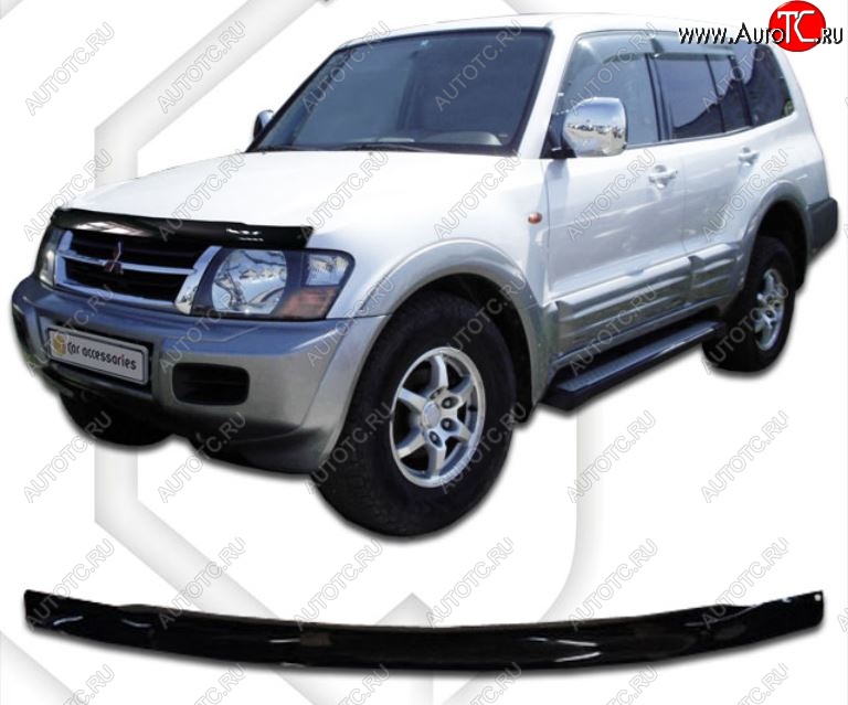2 079 р. Дефлектор капота CA-Plastic Mitsubishi Montero V90 5 дв. дорестайлинг (2006-2011) (Classic черный, Без надписи) с доставкой в г. Керчь Увеличить фотографию 1 2 079 р. Дефлектор капота CA-Plastic Mitsubishi Montero V90 5 дв. дорестайлинг (2006-2011) (Classic черный, Без надписи) с доставкой в г. Керчь