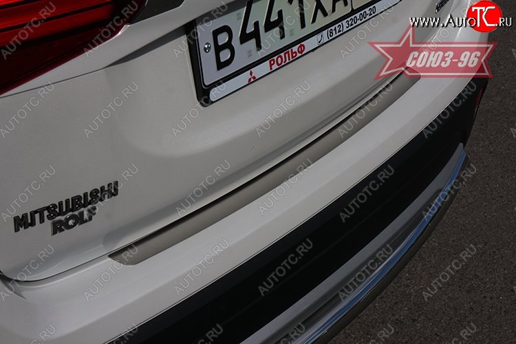 1 484 р. Накладка защитная на задний бампер Souz-96 Mitsubishi Outlander GF 2-ой рестайлинг (2015-2018)  с доставкой в г. Керчь