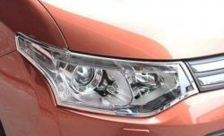 5 349 р. Накладки на фары CT Mitsubishi Outlander GF 2-ой рестайлинг (2015-2018) (Неокрашенные)  с доставкой в г. Керчь. Увеличить фотографию 2