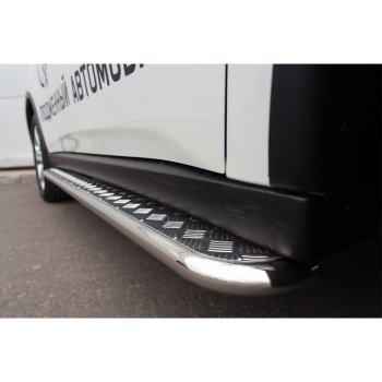 35 549 р. Широкая защита порогов с трубой диаметром 42 мм SLITKOFF v3 Mitsubishi Outlander GF 2-ой рестайлинг (2015-2018)  с доставкой в г. Керчь. Увеличить фотографию 2