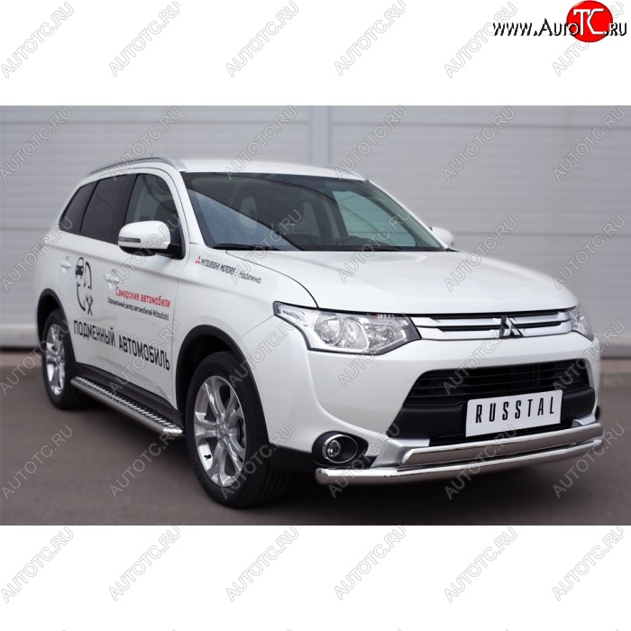 35 549 р. Широкая защита порогов с трубой диаметром 42 мм SLITKOFF v3 Mitsubishi Outlander GF 2-ой рестайлинг (2015-2018)  с доставкой в г. Керчь