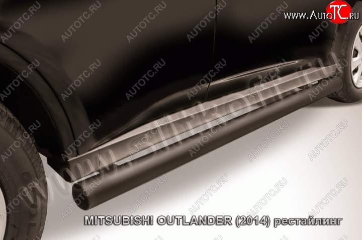 9 899 р. Защита порогов Slitkoff  Mitsubishi Outlander  GF (2014-2016) 1-ый рестайлинг (Цвет: серебристый)  с доставкой в г. Керчь