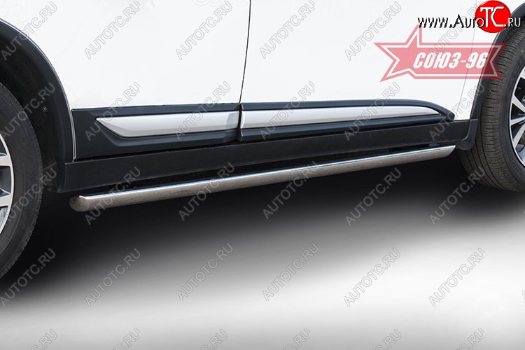 15 434 р. Защита порогов из овальной трубы Souz-96 (d75х42) Mitsubishi Outlander GF 2-ой рестайлинг (2015-2018)  с доставкой в г. Керчь