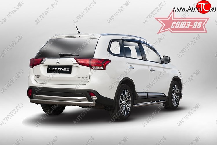 13 904 р. Защита заднего бампера Souz-96 (овал 75х42) Mitsubishi Outlander GF 2-ой рестайлинг (2015-2018)  с доставкой в г. Керчь