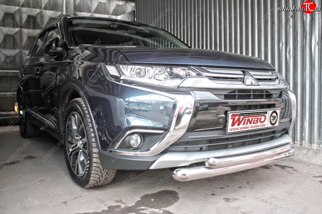 14 249 р. Защита переднего бампера Mitsubishi Outlander 2014+  Mitsubishi Outlander  GF (2015-2018) 2-ой рестайлинг  с доставкой в г. Керчь
