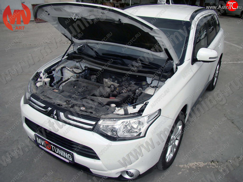 4 099 р. Упор капота MV-Tuning (двойной) Mitsubishi Outlander GF 2-ой рестайлинг (2015-2018)  с доставкой в г. Керчь