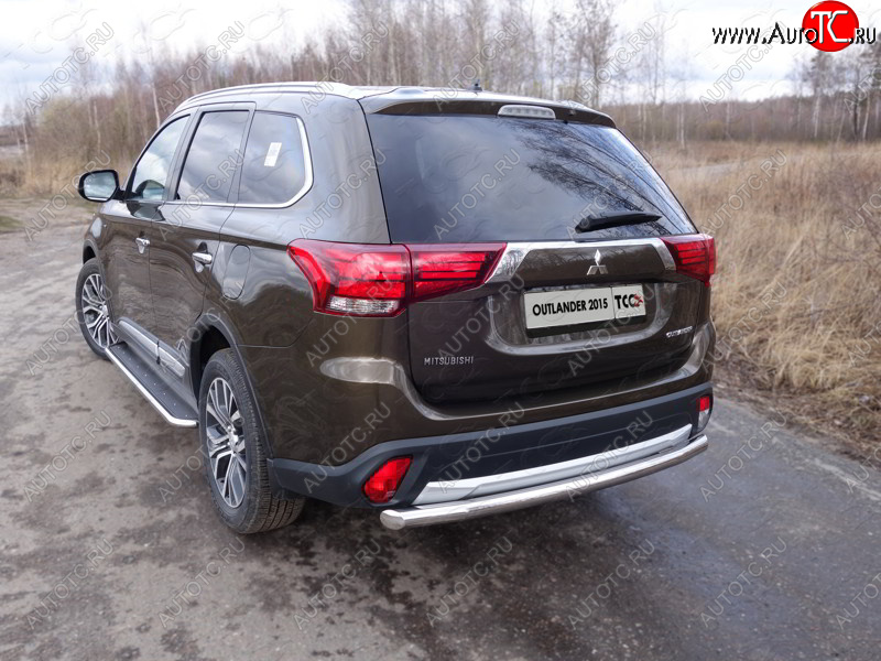 20 599 р. Защита заднего бампера ТСС (нержавейка d 60,3 мм) Mitsubishi Outlander GF 2-ой рестайлинг (2015-2018)  с доставкой в г. Керчь