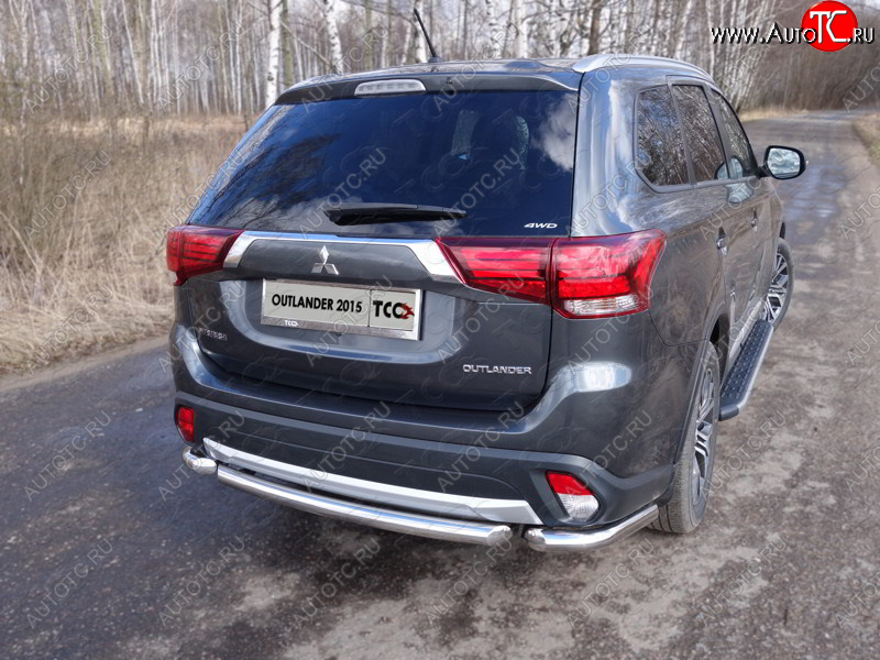 15 999 р. Защита заднего бампера (короткая) ТСС (нержавейка d 60,3 мм) Mitsubishi Outlander GF 2-ой рестайлинг (2015-2018)  с доставкой в г. Керчь
