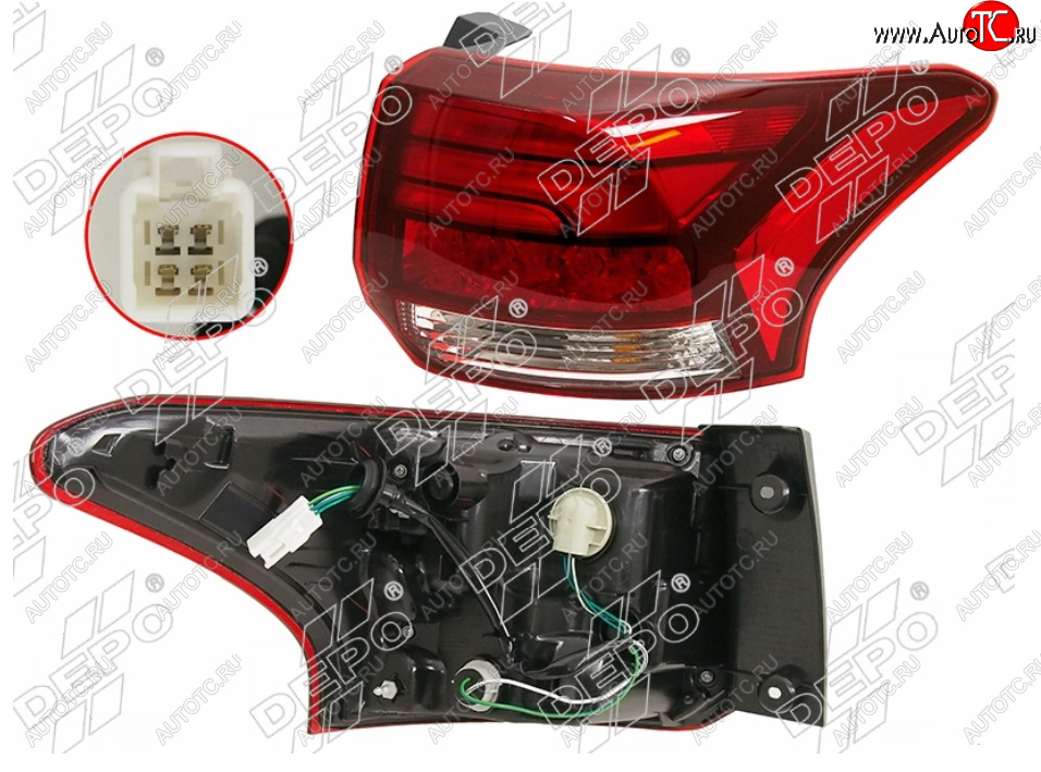 13 599 р. Правый фонарь задний DEPO Mitsubishi Outlander GF 2-ой рестайлинг (2015-2018)  с доставкой в г. Керчь