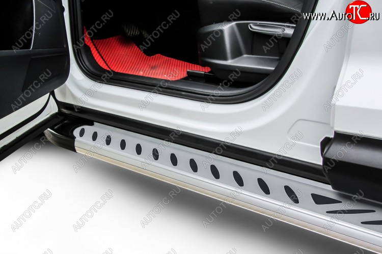 17 399 р. Пороги алюминиевые Slitkoff  Mitsubishi Outlander  GF (2015-2018) 2-ой рестайлинг (Elite Silver)  с доставкой в г. Керчь