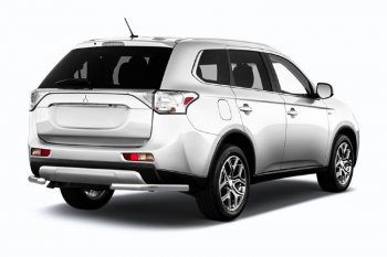 Защита заднего бампера Slitkoff (Ø 57 мм) Mitsubishi Outlander  GF (2015-2018) 2-ой рестайлинг (Нержавеющая сталь)