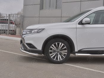 14 999 р. Защита переднего бампера (Ø 63 мм, нержавейка) SLITKOFF  Mitsubishi Outlander  GF (2018-2022) 3-ий рестайлинг  с доставкой в г. Керчь. Увеличить фотографию 4