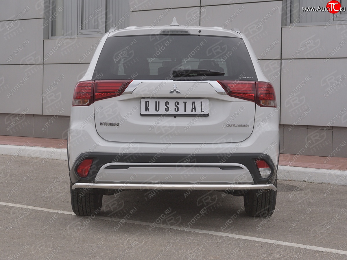 14 599 р. Защита заднего бампера (Ø42 мм, нержавейка) SLITKOFF  Mitsubishi Outlander  GF (2018-2022) 3-ий рестайлинг  с доставкой в г. Керчь