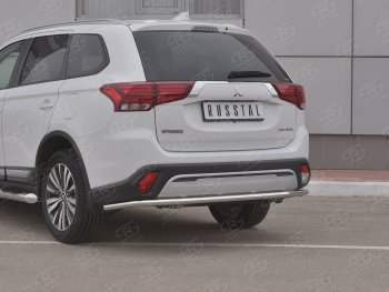 14 599 р. Защита заднего бампера (Ø42 мм, нержавейка) SLITKOFF  Mitsubishi Outlander  GF (2018-2022) 3-ий рестайлинг  с доставкой в г. Керчь. Увеличить фотографию 2