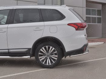 14 599 р. Защита заднего бампера (Ø42 мм, нержавейка) SLITKOFF  Mitsubishi Outlander  GF (2018-2022) 3-ий рестайлинг  с доставкой в г. Керчь. Увеличить фотографию 3