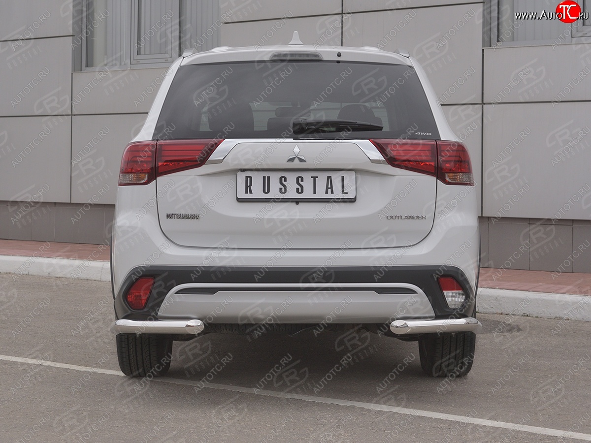 12 499 р. Защита заднего бампера (Ø63 мм уголки, нержавейка) SLITKOFF Mitsubishi Outlander GF 3-ий рестайлинг (2018-2022)  с доставкой в г. Керчь