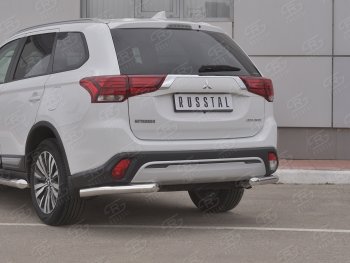 12 499 р. Защита заднего бампера (Ø63 мм уголки, нержавейка) SLITKOFF Mitsubishi Outlander GF 3-ий рестайлинг (2018-2022)  с доставкой в г. Керчь. Увеличить фотографию 3