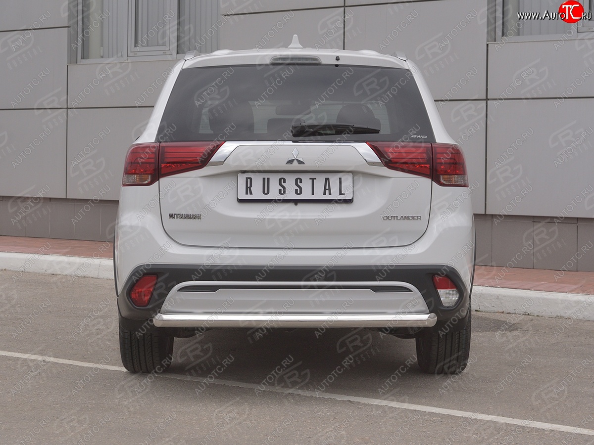 14 999 р. Защита заднего бампера (Ø63 мм, нержавейка) SLITKOFF  Mitsubishi Outlander  GF (2018-2022) 3-ий рестайлинг  с доставкой в г. Керчь