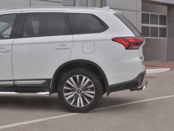 12 749 р. Защита заднего бампера (Ø75x42 мм, нержавейка) Russtal Mitsubishi Outlander GF 3-ий рестайлинг (2018-2022)  с доставкой в г. Керчь. Увеличить фотографию 3