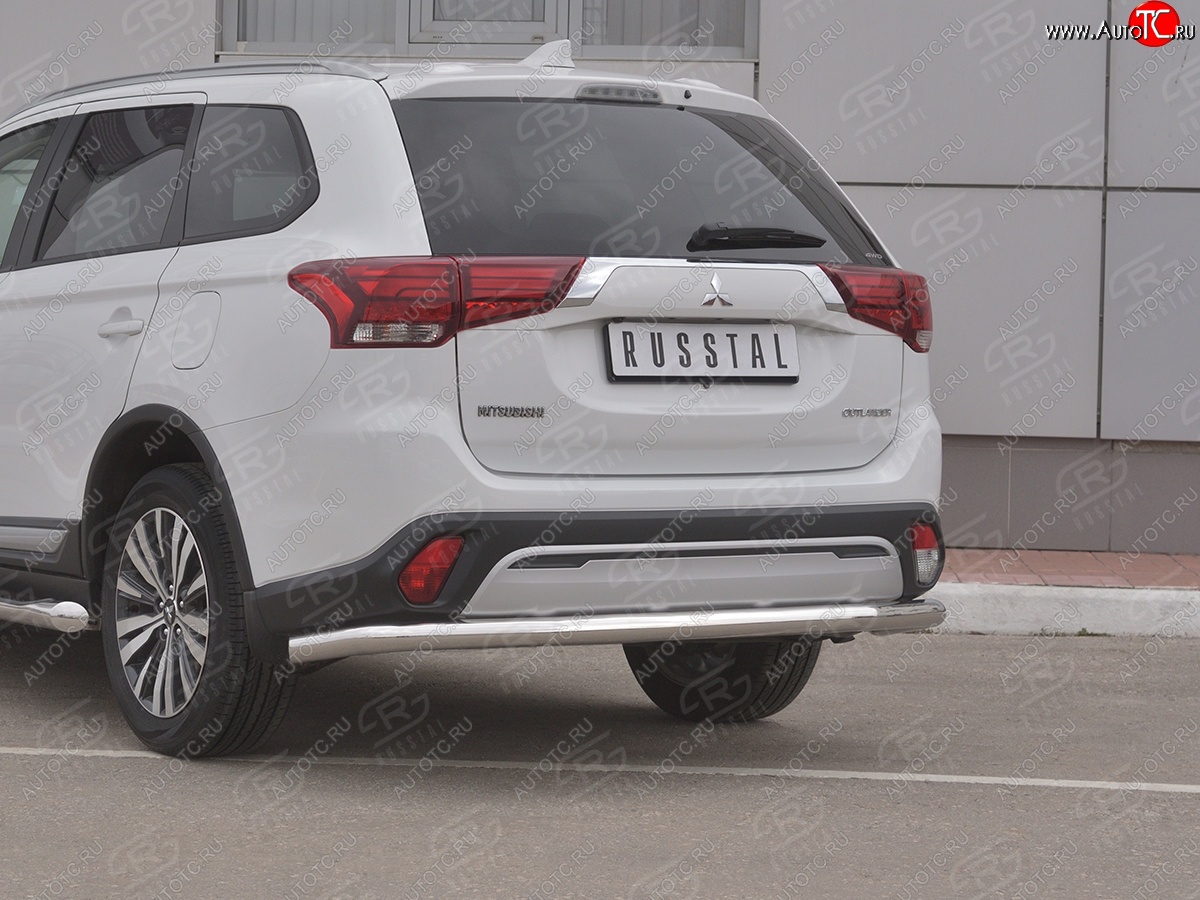 16 799 р. Защита заднего бампера (Ø63 мм, нержавейка) RUSSTAL  Mitsubishi Outlander  GF (2018-2022) 3-ий рестайлинг  с доставкой в г. Керчь