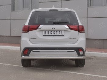 16 799 р. Защита заднего бампера (Ø63 мм, нержавейка) RUSSTAL  Mitsubishi Outlander  GF (2018-2022) 3-ий рестайлинг  с доставкой в г. Керчь. Увеличить фотографию 2