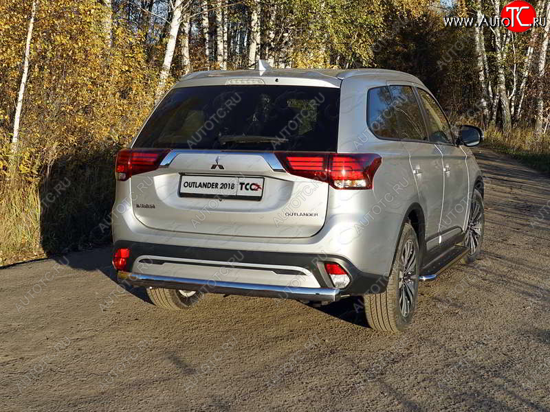 23 899 р. Защита заднего бампера (овальная) ТСС (нержавейка d75х42 мм)  Mitsubishi Outlander  GF (2018-2022) 3-ий рестайлинг  с доставкой в г. Керчь