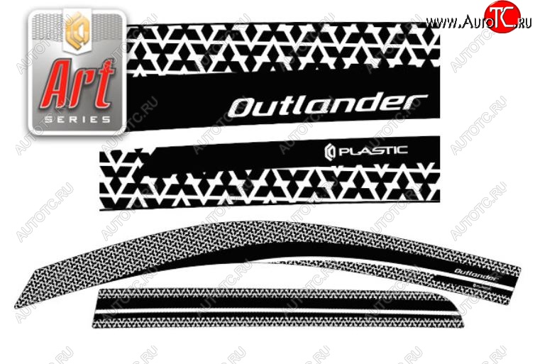 2 199 р. Дефлектора окон CA-Plastic  Mitsubishi Outlander  XL (2005-2009) (CW)  дорестайлинг (Серия Art графит, Без хром.молдинга)  с доставкой в г. Керчь