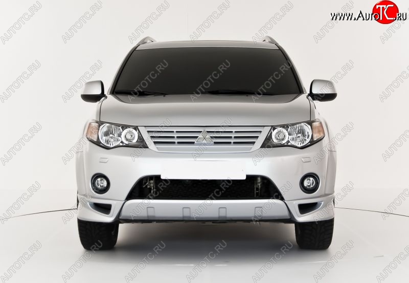 4 099 р. Клыки на передний бампер Centre Tuning Mitsubishi Outlander XL (CW)  дорестайлинг (2005-2009) (Неокрашенные)  с доставкой в г. Керчь