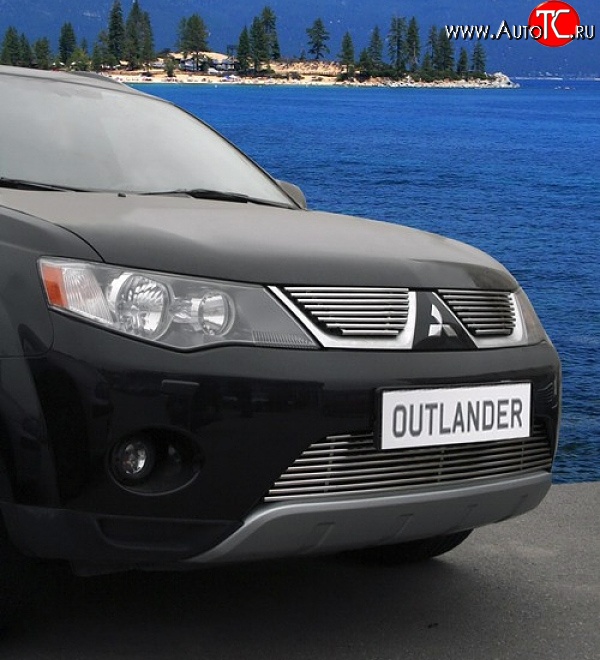5 084 р. Декоративная вставка воздухозаборника Novline Mitsubishi Outlander XL (CW)  дорестайлинг (2005-2009)  с доставкой в г. Керчь