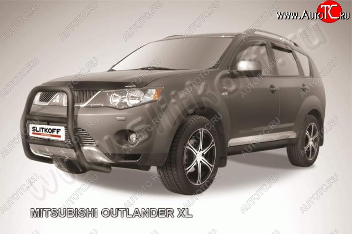18 399 р. Кенгурятник d57 высокий Mitsubishi Outlander XL (CW)  дорестайлинг (2005-2009) (Цвет: серебристый)  с доставкой в г. Керчь