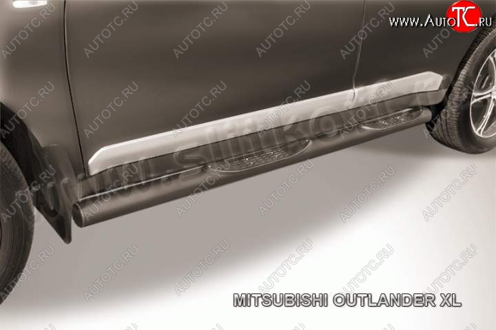 12 399 р. Защита порогов Slitkoff  Mitsubishi Outlander  XL (2005-2009) (CW)  дорестайлинг (Цвет: серебристый)  с доставкой в г. Керчь