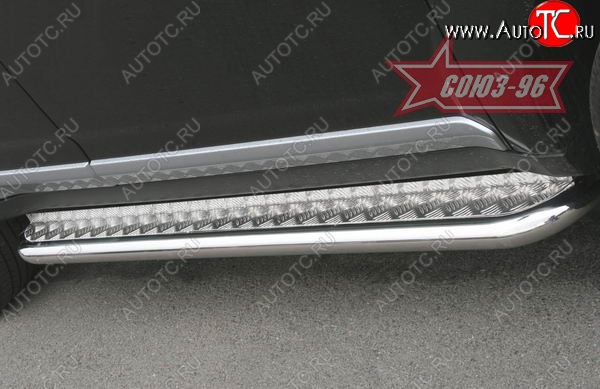 14 399 р. Защита порогов с листом Souz-96 (d60). Mitsubishi Outlander XL (CW)  дорестайлинг (2005-2009)  с доставкой в г. Керчь
