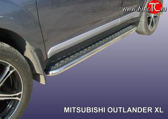 16 999 р. Широкая защита порогов Slitkoff  Mitsubishi Outlander  XL (2005-2009) (CW)  дорестайлинг  с доставкой в г. Керчь