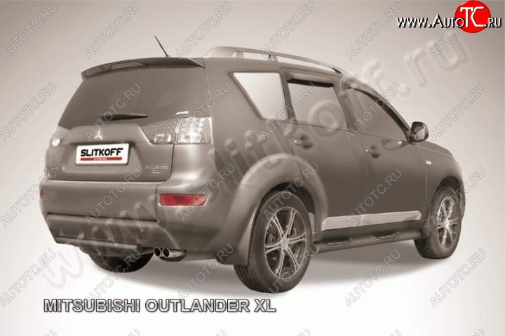 6 399 р. Защита задняя Slitkoff  Mitsubishi Outlander  XL (2005-2009) (CW)  дорестайлинг (Цвет: серебристый)  с доставкой в г. Керчь