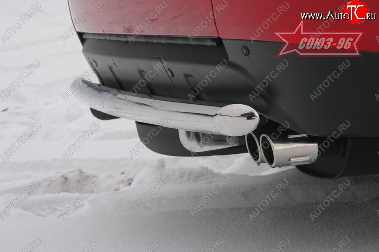 7 244 р. Защита заднего бампера Souz-96 (d60) Mitsubishi Outlander XL (CW)  дорестайлинг (2005-2009)  с доставкой в г. Керчь