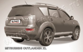 Защита заднего бампера из короткой трубы диаметром 57 мм Slitkoff Mitsubishi Outlander  XL (2005-2009) (CW)  дорестайлинг