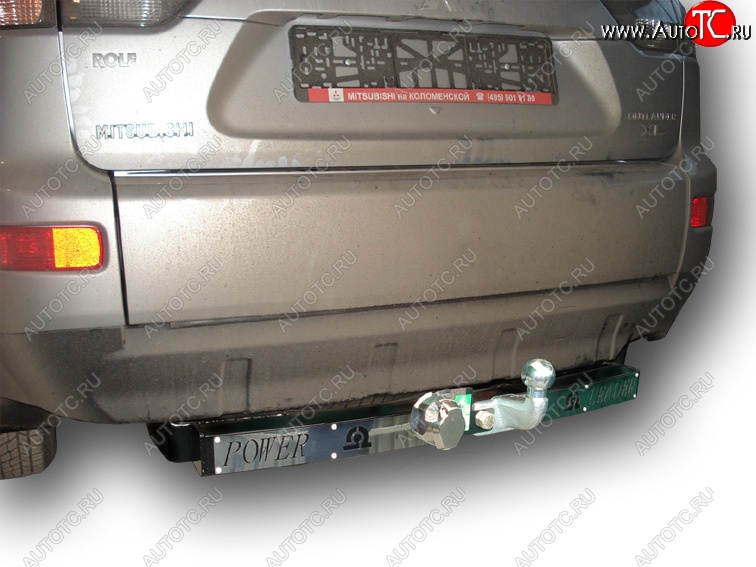 12 349 р. Фаркоп Лидер Плюс (съемный шар тип F, с нержавеющей пластиной) Mitsubishi Outlander XL (CW)  рестайлинг (2010-2013) (Без электропакета)  с доставкой в г. Керчь