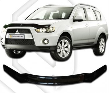 Дефлектор капота CA-Plastic Mitsubishi Outlander XL (CW)  рестайлинг (2010-2013)