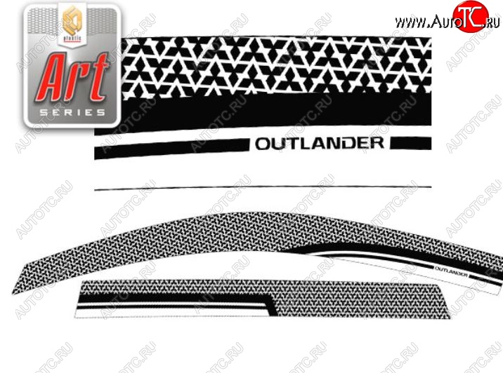 2 199 р. Дефлектора окон CA-Plastic  Mitsubishi Outlander  GF (2012-2014) дорестайлинг (Серия Art серебро, Без хром.молдинга)  с доставкой в г. Керчь