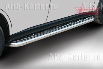 Защита порогов с листом Souz-96 (d60). Mitsubishi Outlander GF дорестайлинг (2012-2014)