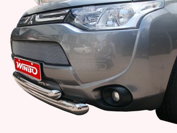 Защита переднего бампера WINBO (Ø76 и 63 мм, нержавейка) Mitsubishi Outlander ( XL,  GF) (2010-2014) (CW)  рестайлинг, дорестайлинг